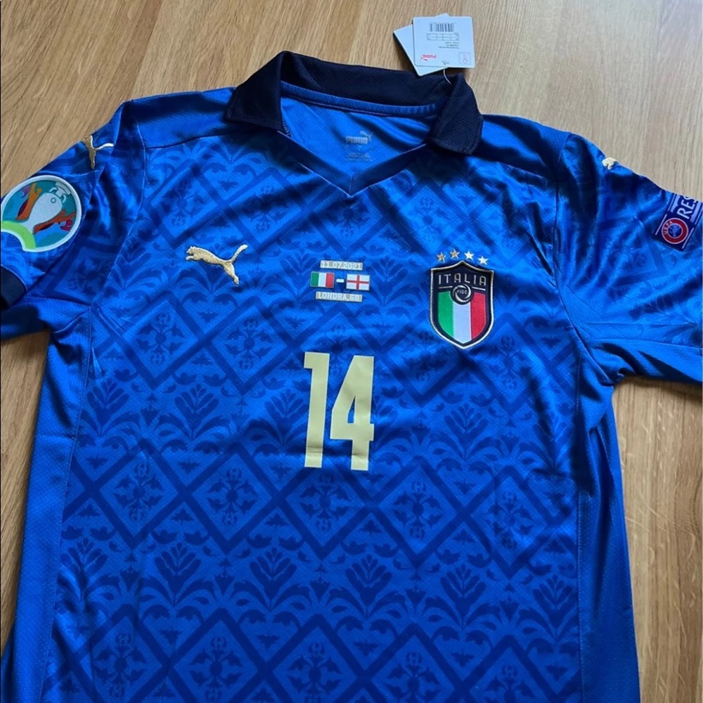 Italy Euro 2020 Final Chiesa Home Jersey